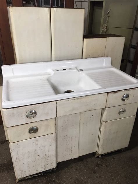 vintage steel sink cabinets